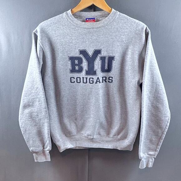 Vintage Y2K BYU Cougars Crew Neck Champion Collegiate Sweatshirt Size Small - Picture 2 of 11